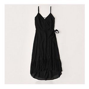 ABERCROMBIE I Blk High Low Wrap Midi Dress - TAGS ON
